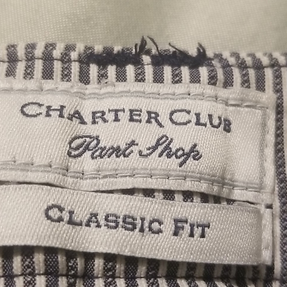 Women blue and white stripped pants - Picture 2 of 3